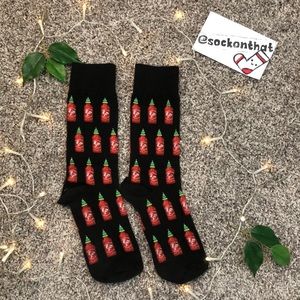 Sriracha Black Socks Red Green Rooster Sauce Spicy Hot Fun Comfy Men Women
